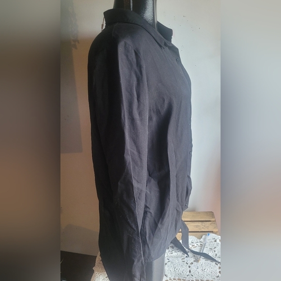 ICHI Black Button Front Shirt M - Picture 6 of 8